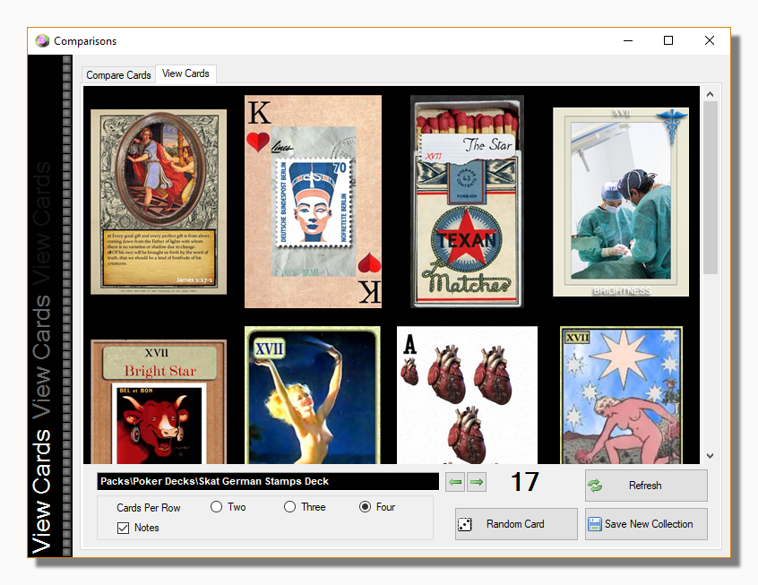 View selected cards